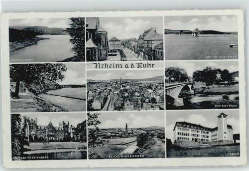 Neheim-Hüsten Sorpetalsperre Adolf Hitler Straße Möhnetalsperre Ruhrbrücke Lyzeum Schloß Fürstenberg Wiedenberg WK II