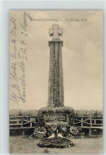 Schlacht bei Saarburg 1914 AK Kriegerdenkmal Kriegsgrab