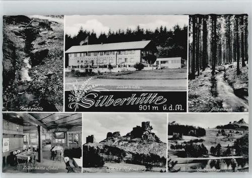 92696 W8481 Flossenbürg 1964 Foto AK Wald-Silberhütte Innenraum Berghütten