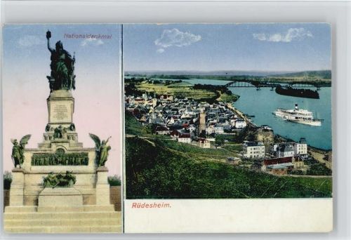 W6220 Rüdesheim am Rhein Nationaldenkmal 1926 AK Bauwerk