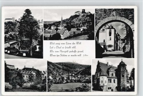 Gamburg 1956 Kirche Schloß Teilansichten