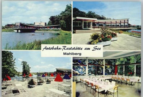 77972 W7638 Mahlberg , Baden - Autobahn-Raststätte am See