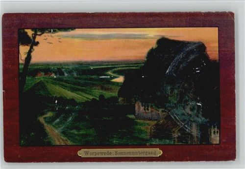 27726 W2862 Worpswede 1907 Künstlerkarte Sonnenuntergang Verlag KNG Nr. 1100