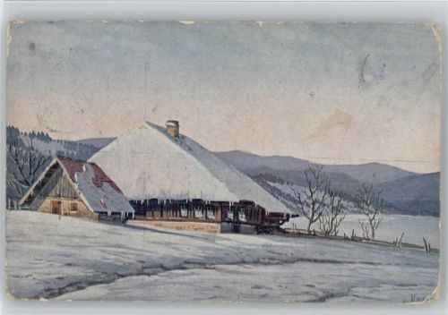 Serie IV No 6 Schwarzwaldhäuser sign Nessel 1918