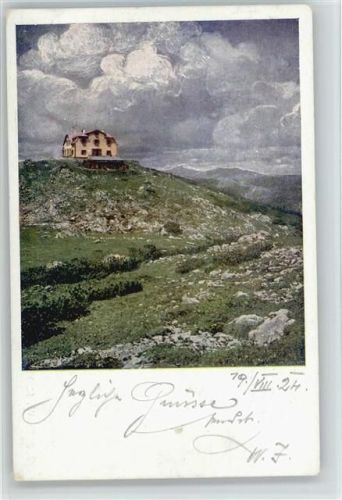 Habsburghaus Hüttenstempel Rax-Schneeberg-Gruppe Künstlerkarte