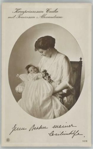 Kronprinzess. und Tochter Alexandrine Cecilienhilfe AK Adel Prinzessin Alexandrine