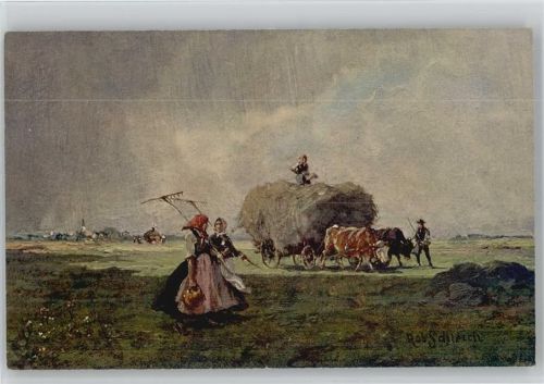 Heuernte Künstler sign Schleich - Verlag Seemann Nr. 156