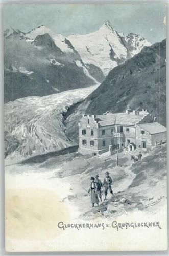 Glocknerhaus sign. E.T.Compton Hüttenstempel Großglockner, Osttirol Künstlerkarte