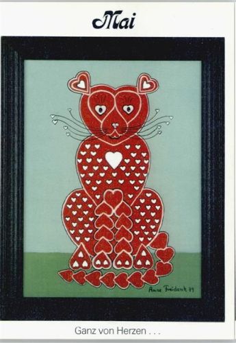 Mai - Künstler Anne Freidank - Katze 1979 AK Monat