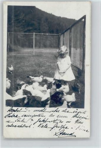 Mädchen mit Hühnern 1913 AK