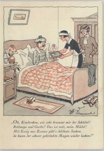 Humor - Wie brummt mir der Schädel - Werbung Essig-Essenz