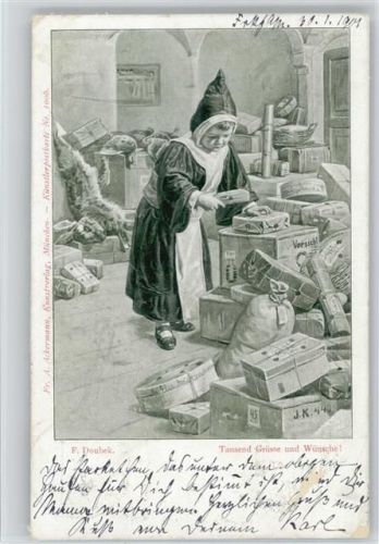 Münchener Kindl im Paketraum - - Künstler Doubek - Ackermann Verlag Nr. 1006 - 1901 AK Doubek, F.B.