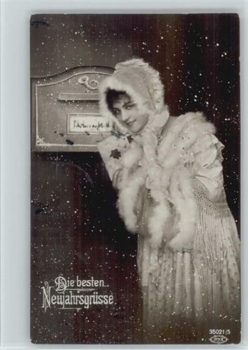 Neujahr - Foto 1922 AK Pelzstola - Serie 35021-5