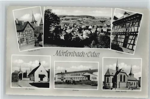 Mörlenbach Rathaus Ev. Kirche Schule Kath. Kirche