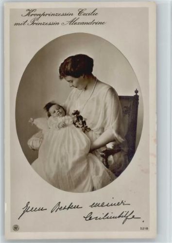 Kronprinzessin Cecilie mit Prinzessin Alexandrine Verlag NPG Nr. 5218 Adel Prinzessin Alexandrine