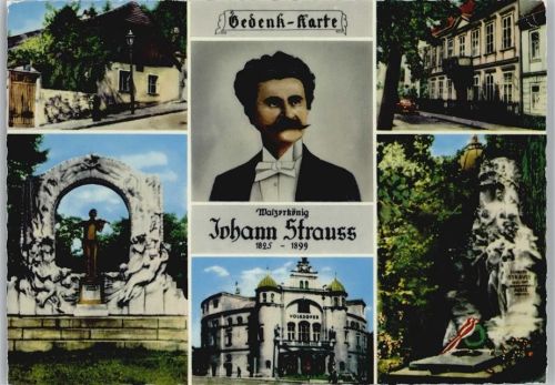 Gedenk Karte - Johann Strauss - Oper - Grabstätte - Villa - 1978 AK