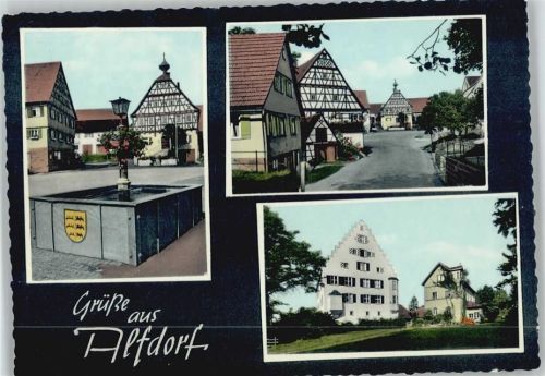 Alfdorf Marktbrunnen Rathaus Schloß