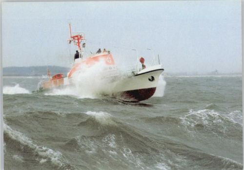 Seenotkreuzer mit Tochterboot - Thedor Heuss-Ruhr-Stahl- H. Meier - Spenden AK der DGzRS Nr. 31