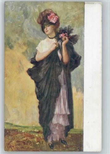Mode - Künstler Galli Riccardo Art Deco Künstlerkarte