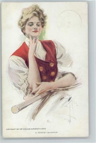 A Tennis Champion - Tennisschläger 1908 AK Fisher, H. Künstlerkarte