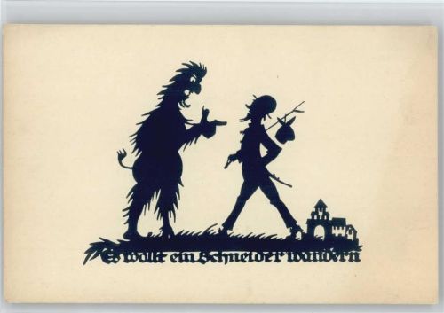 Scherenschnitt - Es wollt ein Schneider wandern - Teufel - sign Schwindt