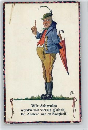 Nr. 216 - Typen - Wir Schwoba - Regenschirm - 1930 AK