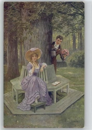 Verlag Wolff K 1318 - "Erwartet" Liebe Poesie - Buch lesen - Borrmeister, R. Künstlerkarte
