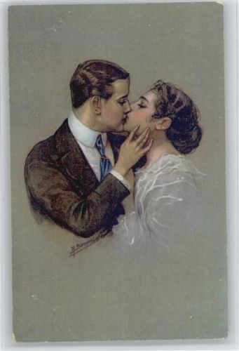 K 1467 - Zwei Glückliche - Liebe Poesie Borrmeister, R. Künstlerkarte