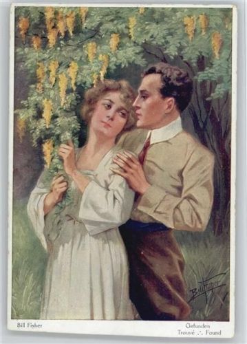 Verlag NPG Nr. 628 - "Gefunden" Liebe Poesie Fisher, B. Künstlerkarte