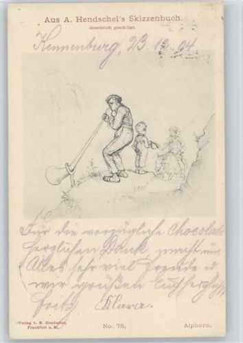 Skizzenbuch Nr. 76 - Alpenhorn blasen -