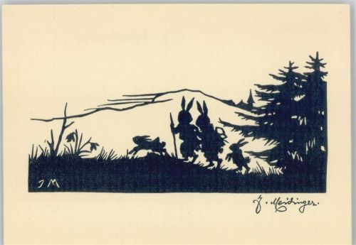 Ostern Hasen- Nr. 45 - Christkönigsgesellschaft zum Weißen Kreuz Meidinger, J. Künstlerkarte