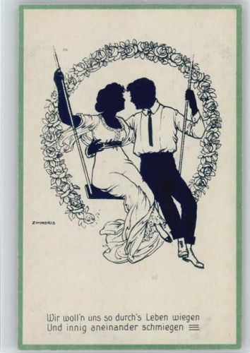 Scherenschnitt - sign Zinnoris - Liebe Poesie - Schaukel -