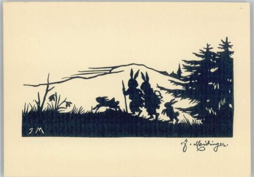 Hasen - Nr. 45 - Christkönigsgesellschaft zum Weißen Kreuz Meidinger, J. Künstlerkarte