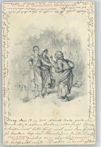 Skizzenbuch Nr. 10 - Wahrsagerin - 1900 AK