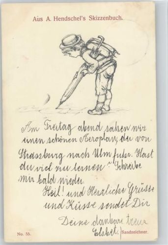 Skizzenbuch Nr. 55 - Sandzeichner - Kind mit Regenschirm