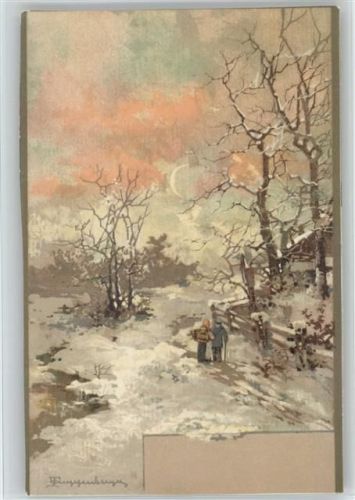 Winterlandschaft ca 1906 AK Guggenberger, T. Künstlerkarte