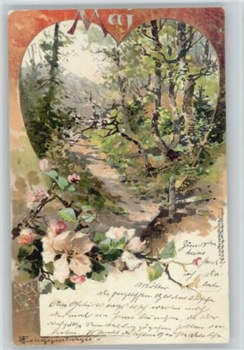 Serie Monategrüsse Serie II "Mai" 1901 Litho AK Guggenberger, T. Künstlerkarte
