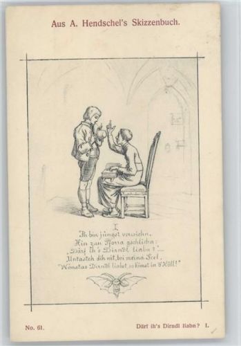Skizzenbuch Nr. 61 - Därf ihs dirndl habn Nr. I - 1910 AK