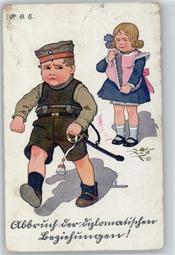 Kinder in Uniform - WK I - 1916 AK Engelhard, P.O. / POE Künstlerkarte