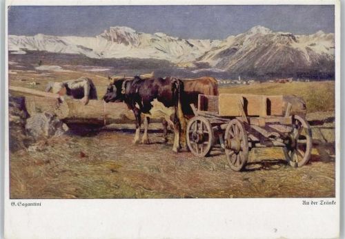 Bauer mit Tiergespann Segantini, G.