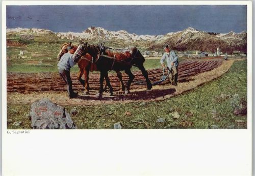 Bauer mit Pflug Segantini, G.