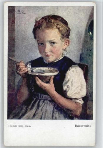 Bauernkind mit Suppe - Trachten -