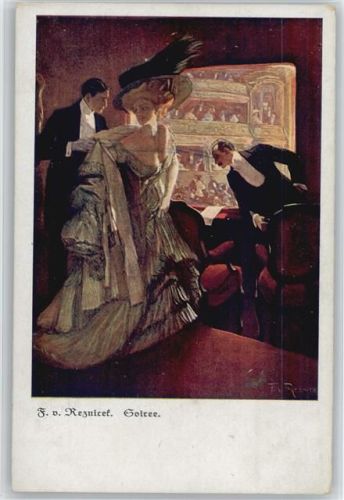 Glamour Frau - Soiree - Erotik - Oper - Reznicek, F. von Künstlerkarte