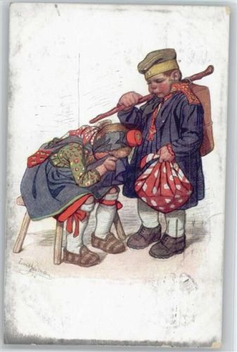 Verlag Bäcker Künstler AK Nr. 7 - Kinder in Uniform WK I - Schwälmer Trachten - Beithan, E.