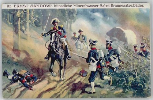 Karte Nr. 5 Gefangennahme des Marschall Vandamme - Völkerschlacht 1813 - Sandows Mineralwasser Werbung Reichseinigungskriege 1864-1870/71