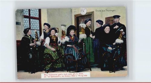 Spinnrad - Verlag Gimm Nr. 3 AK Trachten Thüringen
