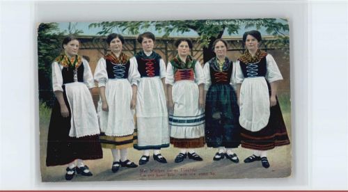 Frauengruppe - Verlag Gimm Nr. 5 AK Trachten Thüringen