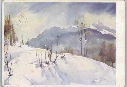 Künstler Hilfswerk 1937 AK Winterlandschaft Gemälde von Röhricht