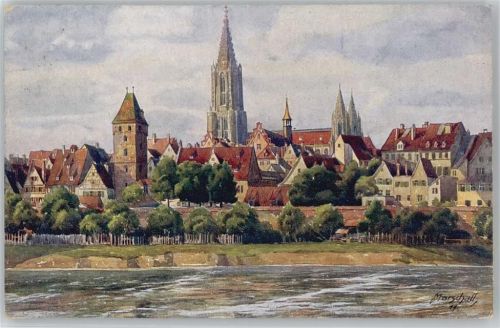 W7900 Ulm , Donau Das Münster - Bodenseeverlag Nr. 727 AK Marschall, V. 1925 Künstlerkarte