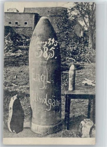 1916 Engl. Blindgänger - Feldpost Inf. Regt. No 104 I Comp. - 40 Infanterie Division